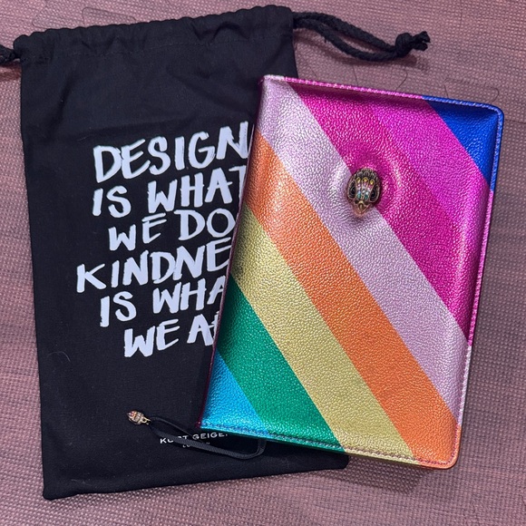 Kurt Geiger Accessories - KURT GEIGER Rainbow Stripe Metallic NOTEBOOK